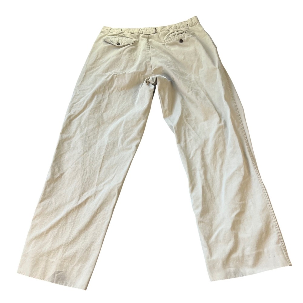 TIMBERLAND Weathergear Mens Khaki Pants Size 40x35 Pleated Cotton Casual Altered